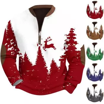 Мужская ретро повседневная толстовка на молнии модный принтованный спортивный пуловер XXL