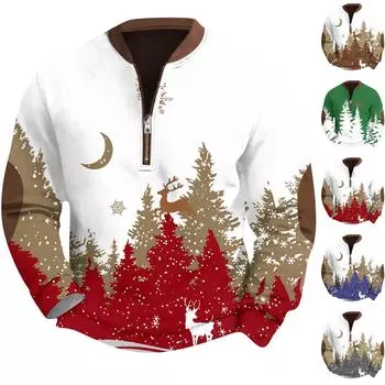 Мужская ретро повседневная толстовка на молнии модный принтованный спортивный пуловер XXXL