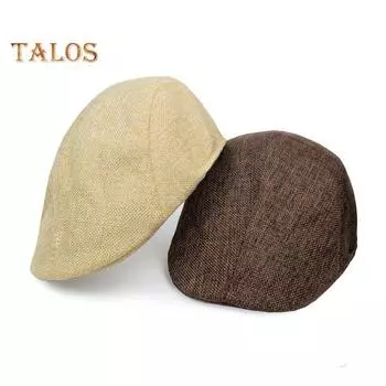 Мужская ретро продвинутая шляпа, однотонная, повседневная, портативная, дышащая, солнцезащитная, с защитой от ультрафиолета, литературная шляпа газетчика, кепка вперед, берет белый