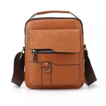 Мужская ретро-сумка из искусственной кожи через плечо и через плечо коричневый