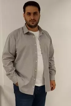 Мужская рубашка больших размеров больших размеров Серая мужская рубашка в клетку больших размеров