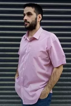 Мужская рубашка больших размеров больших размеров с коротким рукавом Мужская рубашка в красную полоску больших размеров