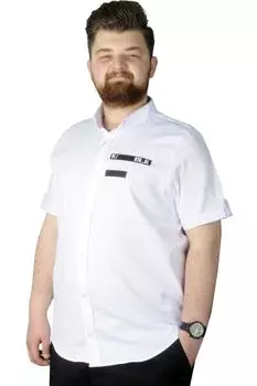 Мужская рубашка больших размеров размера плюс Xl Рубашка больших размеров с принтом Play Белый