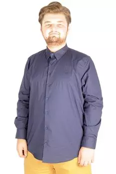 Мужская рубашка больших размеров размера плюс Xl Мужская классическая рубашка больших размеров с лайкрой 20351 Темно-синий
