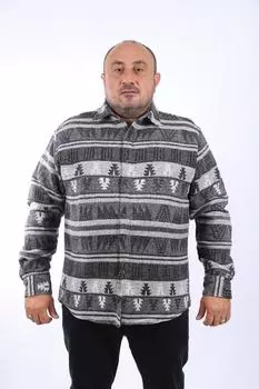 Мужская рубашка больших размеров размера плюс Рубашка лесоруба Mc Rug Print -Черный