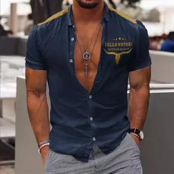 Мужская рубашка большого размера с 3D-принтом, новая модная рубашка в стиле Гавайи с цифровым принтом S