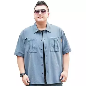 Мужская рубашка Cozy Up, классического кроя, с коротким рукавом, на пуговицах, из ткани шамбре M чёрный