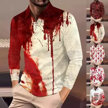 Мужская рубашка для гольфа, повседневная спортивная, с V-образным вырезом, ребристый воротник, с длинным рукавом, модная, повседневная, однотонная, однотонная, весна-лето, стандартная посадка S красный