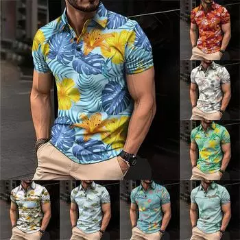 Мужская рубашка для гольфа, повседневная спортивная, с V-образным вырезом, ребристый воротник, с коротким рукавом, модная, повседневная, однотонная, однотонная, весна-лето, стандартная посадка L синий