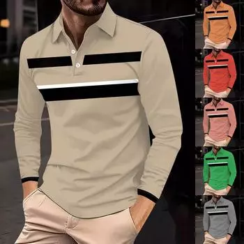 Мужская рубашка для гольфа, повседневная спортивная, с V-образным вырезом, ребристый воротник, с длинным рукавом, модная, повседневная, однотонная, однотонная, весна-лето, стандартная посадка XXL серый