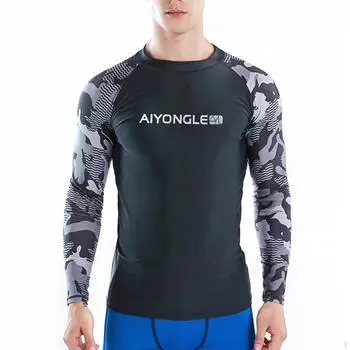 Мужская рубашка для плавания, пляжный, удобный, гидрокостюм, верхняя часть, купальник, костюм для серфинга L