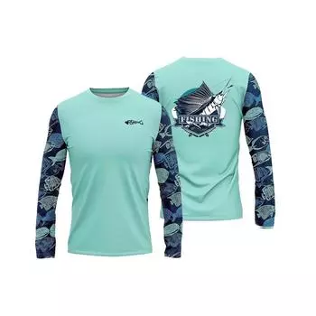Мужская рубашка для рыбалки, настраиваемый принт, футболка, одежда для рыбалки, рубашка с длинным рукавом, топы для активного отдыха с круглым вырезом 6XL S