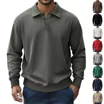 Мужская рубашка для спорта на открытом воздухе весна-осень с длинным рукавом для официальных свиданий PO LO, мужской облегающий топ с лацканами для фитнеса XL красный