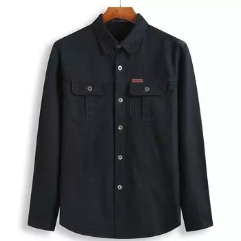Мужская рубашка Fatty с длинными рукавами и увеличенным размером, рабочая одежда Fat Guy, повседневная рубашка в стиле милитари 6XL
