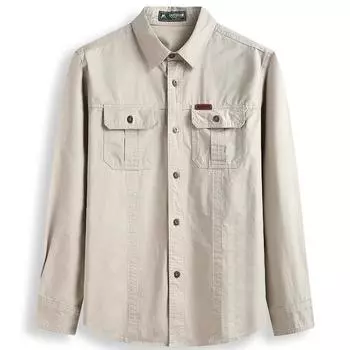 Мужская рубашка Fatty с длинными рукавами и увеличенным размером, рабочая одежда Fat Guy, повседневная рубашка в стиле милитари L