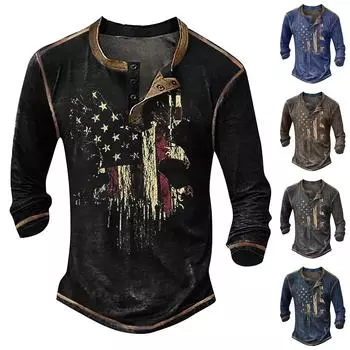 Мужская рубашка, футболки с графическим рисунком, одежда с 3D принтом, повседневная одежда, модный дизайн с длинным рукавом и принтом, удобный дизайн L чёрный