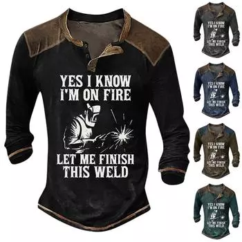 Мужская рубашка, футболки с графическим рисунком, одежда с 3D принтом, повседневная одежда, модный дизайн с длинным рукавом и принтом, удобный дизайн S чёрный