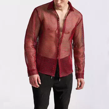 Мужская рубашка Hollow Club с длинным рукавом S серый