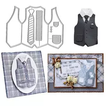 Мужская рубашка и галстук, жилет, металлический трафарет, тиснение, вырубные штампы для DIY, скрапбукинг, тиснение бумажных карт, ремесленный декор
