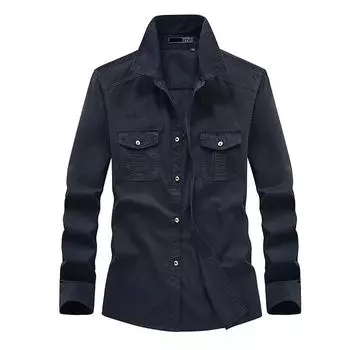 Мужская рубашка из 100% хлопка, высококачественные рубашки-карго с несколькими карманами, модная уличная повседневная рубашка на пуговицах с длинным рукавом для мужчин, новая рабочая рубашка-карго M хаки