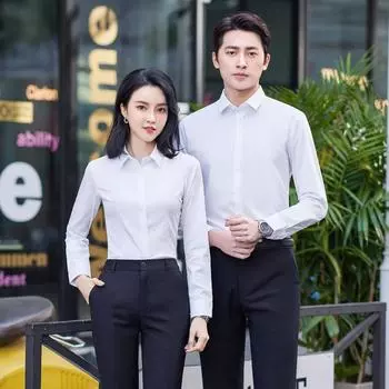 Мужская рубашка из бамбукового волокна весна-осень, однотонная, с длинным рукавом, рабочая одежда, отложной воротник, деловая рубашка 38