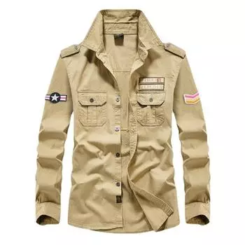 Мужская рубашка из чистого хлопка с длинными рукавами, большая зеленая рабочая рубашка в стиле милитари, мужская 6XL белый