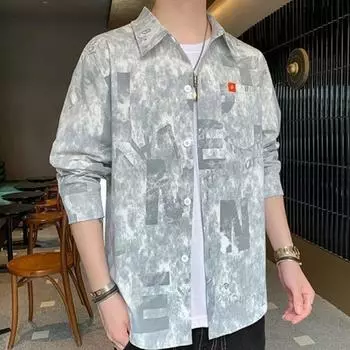 Мужская рубашка-карго для мужчин с длинными рукавами, приталенные мужские рубашки с воротником с лацканами, большие размеры 4XL M зелёный