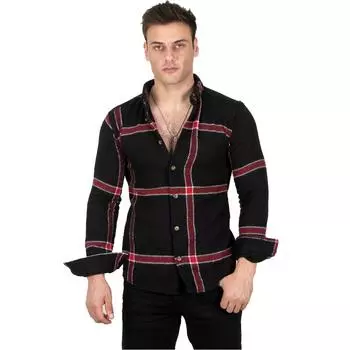 Мужская рубашка лесоруба DeepSEA на пуговицах с двойными карманами и клапанами 2302301