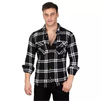 Мужская рубашка лесоруба DeepSEA на пуговицах с двойными карманами и клапанами с рисунком 2302306