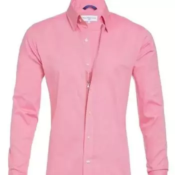 Мужская рубашка на молнии с потайной молнией и имитацией пуговиц из хлопка-стрейч Oxford с подкладкой на молнии S белый