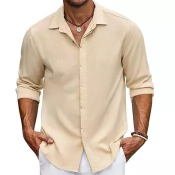 Мужская рубашка однотонная с коллажем кардиган с длинными рукавами и лацканами M чёрный