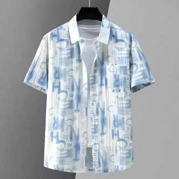 Мужская рубашка оверсайз, летняя мода, большие размеры 4XL-11XL, повседневные рубашки с короткими рукавами для мужчин, топы 4XL чёрный
