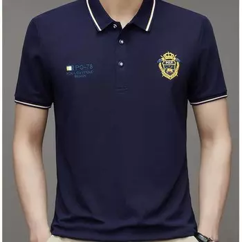 Мужская рубашка-поло большого размера с короткими рукавами и лацканами, однотонная, простая, на весну и лето 4XL