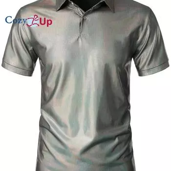 Мужская рубашка-поло Cosy Up в полоску с короткими рукавами и принтом горячего тиснения S золотой