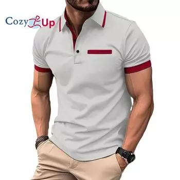 Мужская рубашка-поло Cozy Up классического кроя с короткими рукавами и двойным воротником S чёрный