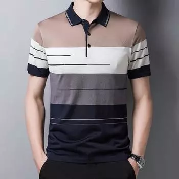 Мужская рубашка поло, деловая повседневная одежда, свободный топ с короткими рукавами, дышащая быстросохнущая рубашка поло, модная футболка с 3D-принтом S