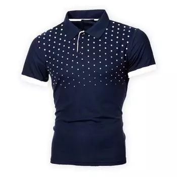 Мужская рубашка-поло для гольфа с коротким рукавом, тонкая футболка с пуговицами, повседневные свободные летние топы M чёрный