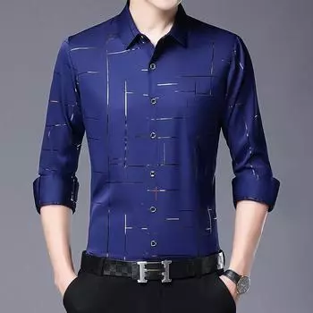 Мужская рубашка поло из ледяного шелка с лацканами, летняя футболка в полоску для деловых мужчин XXXXL чёрный