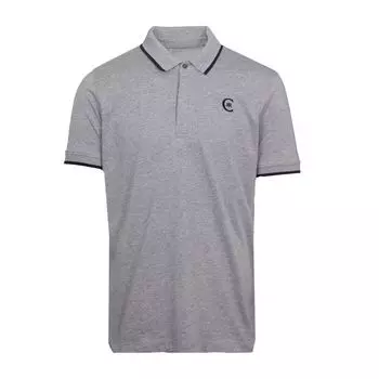 Мужская рубашка-поло из меланжевого хлопка с окантовкой рукавов и вышитым логотипом CERRUTI XL