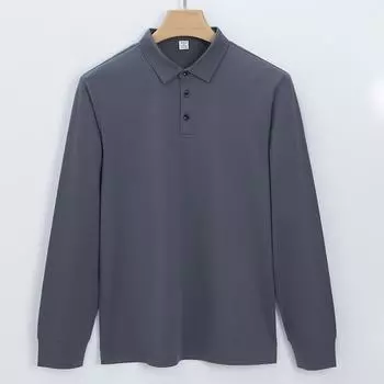 Мужская рубашка поло из мерсеризованного хлопка 160, мужская повседневная футболка, мужская рубашка поло с длинными рукавами и воротником S