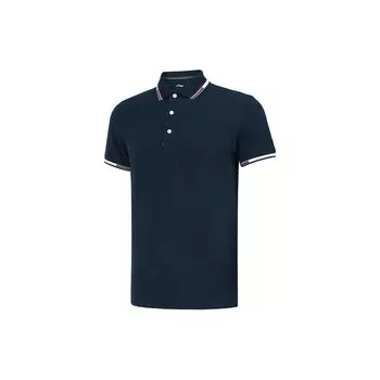 Мужская рубашка-поло Li Ning Color Block, матросский синий APLS143-2 S