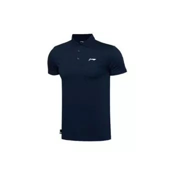 Мужская рубашка поло Li Ning Fitness Series с коротким рукавом, дышащая, темно-синяя, APLT197-3 L