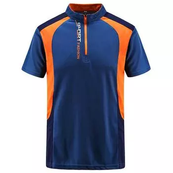 Мужская рубашка поло Мужская летняя дышащая рубашка с коротким рукавом Бренды трикотажные изделия L синий