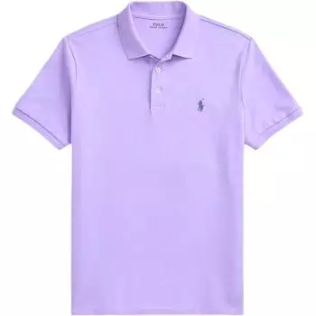 Мужская рубашка поло Polo Ralph Lauren Custom Slim Fit из эластичной сетки, топы, Розовый Фиолетовый MNPOKNI1N823354-500 S