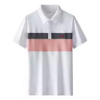 Мужская рубашка-поло, полосатая футболка с отворотом и коротким рукавом, летняя легкая деловая повседневная футболка с половиной рукава L