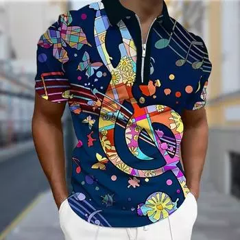 Мужская рубашка поло повседневная на молнии с коротким рукавом модная повседневная на молнии летняя весенняя рубашка стандартного кроя с 3D-принтом ярко-синего цвета XS синий