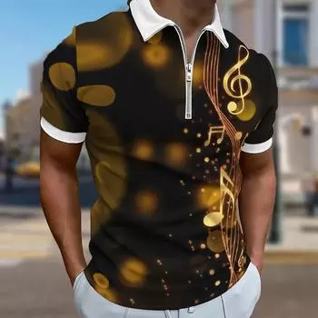 Мужская рубашка поло повседневная на молнии с коротким рукавом модная повседневная на молнии лето весна стандартный крой мечтательный принт 3D принт рубашка XS зелёный