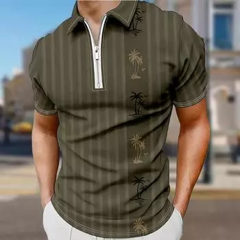 Мужская рубашка поло повседневная на молнии с коротким рукавом модная повседневная на молнии лето весна стандартный крой цифровая печать 3D принт рубашка XS синий