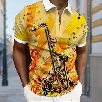 Мужская рубашка поло повседневная на молнии с коротким рукавом модная повседневная на молнии летняя весенняя рубашка стандартного кроя с цветным принтом 3D-принт XS синий