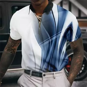 Мужская рубашка-поло, повседневная рубашка на молнии с коротким рукавом, модная повседневная рубашка на молнии на лето и весну, стандартная посадка, 3D зеленая рубашка с принтом хрустальных цветов и цветов XS оранжевый